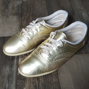 Daniel Green Sports Metallic Gold Leather Sneakers